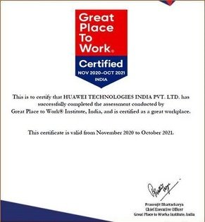 Huawei Technologies India Accredited as Great Place to Work-Certified