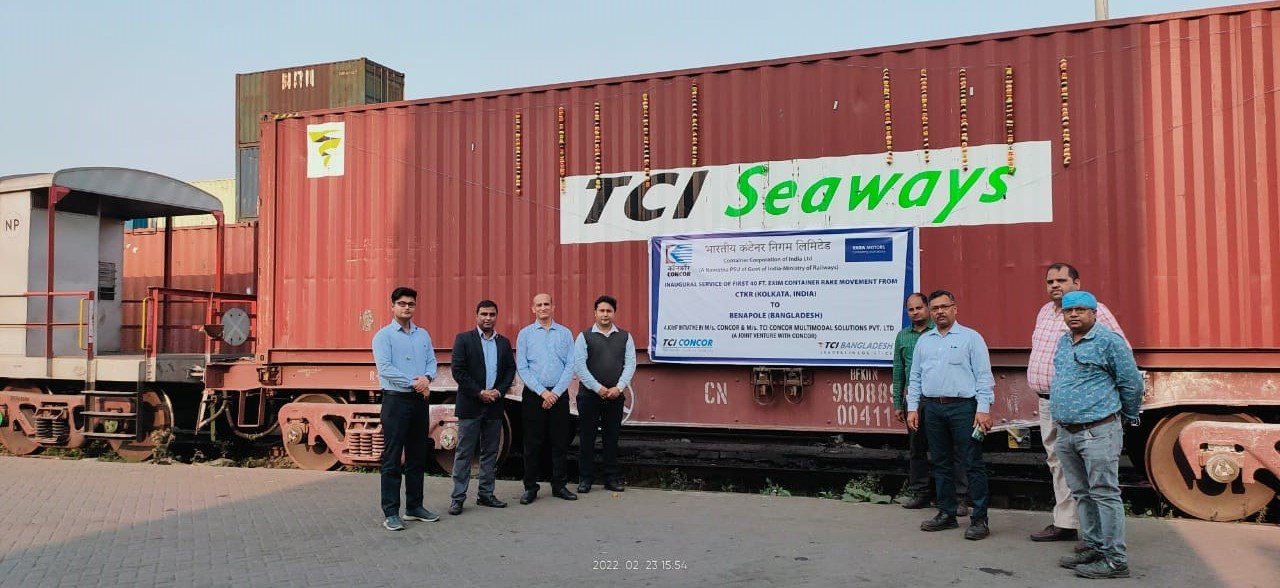 TCI Concor Ltd.in collaboration with TCI Bangladesh Ltd. dispatches a container train from Kolkata to Bangladesh