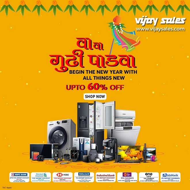 Vijay Sales announces Gudi Padwa special sale; Offers upto 60% Off on electronics