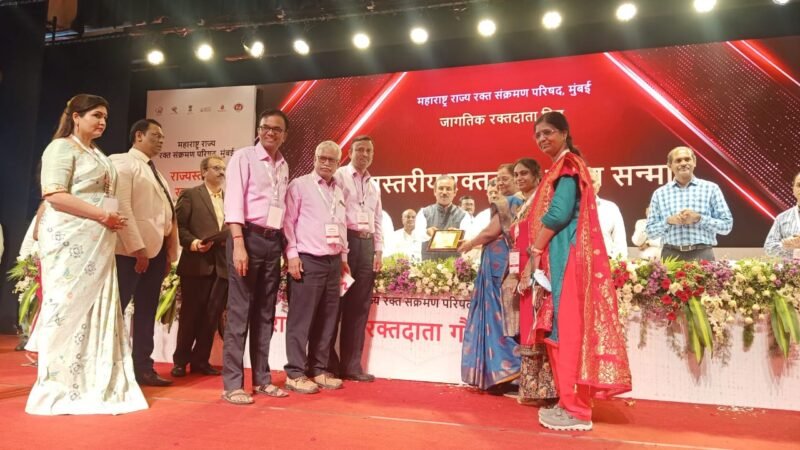 Aurangabad’s Dattaji Bhale Blood Bank honoured with an award for  collecting more than 67,000 units from 2019-2021