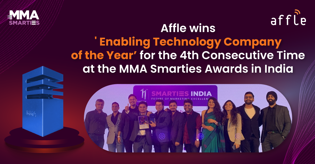 Affle wins ‘Enabling Technology Company of the Year’ for the 4th consecutive time at the Mobile Marketing Association’s Smarties India awards
