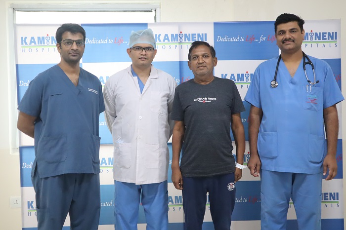 Doctors at Kamineni Hospitals performed a rare and emergency cardiac surgery and gave a new lease of life to 42 year old patient