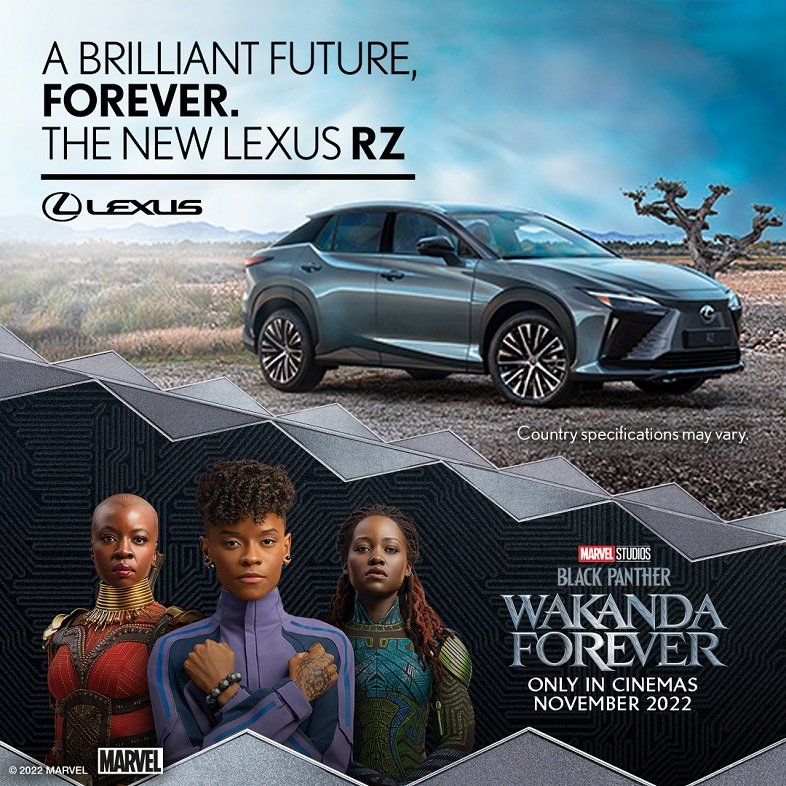 Lexus Rz 450e Electrifies In Black Panther, Marvel Studios: Wakanda Forever 2022