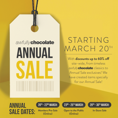 Enjoy Up to 60% Off Site-Wide with Awfully Chocolate’s First Ever Annual Sale this March
