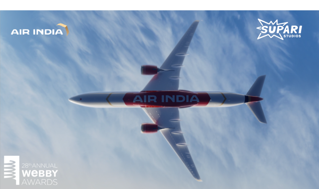 Air India and Supari Studios win the prestigious Webby Award for 2024 Republic Day Campaign