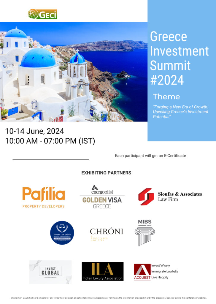 Greece Investment Summit 2024: Virtual Edition - Unlocking Investment Opportunities in Greece