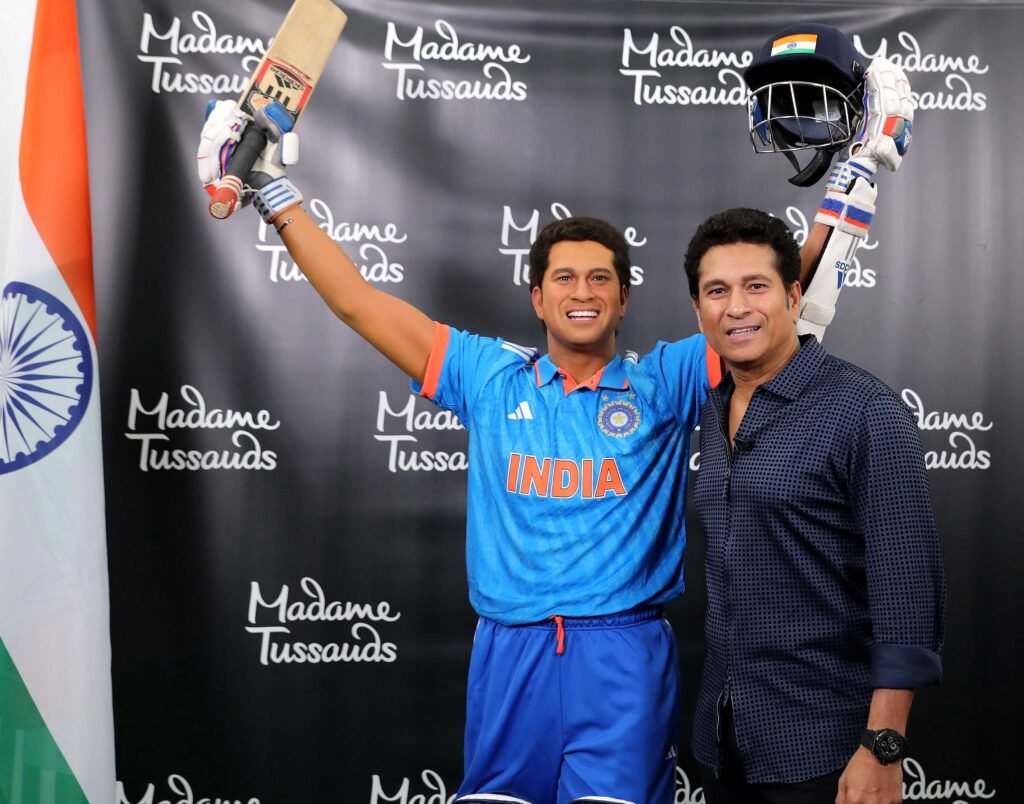 Cricket Icon Sachin Tendulkar Delivers Epic Moment At The Icc Men’s T20 World Cup, Appearing Alongside His Madame Tussauds New York Wax Figure 